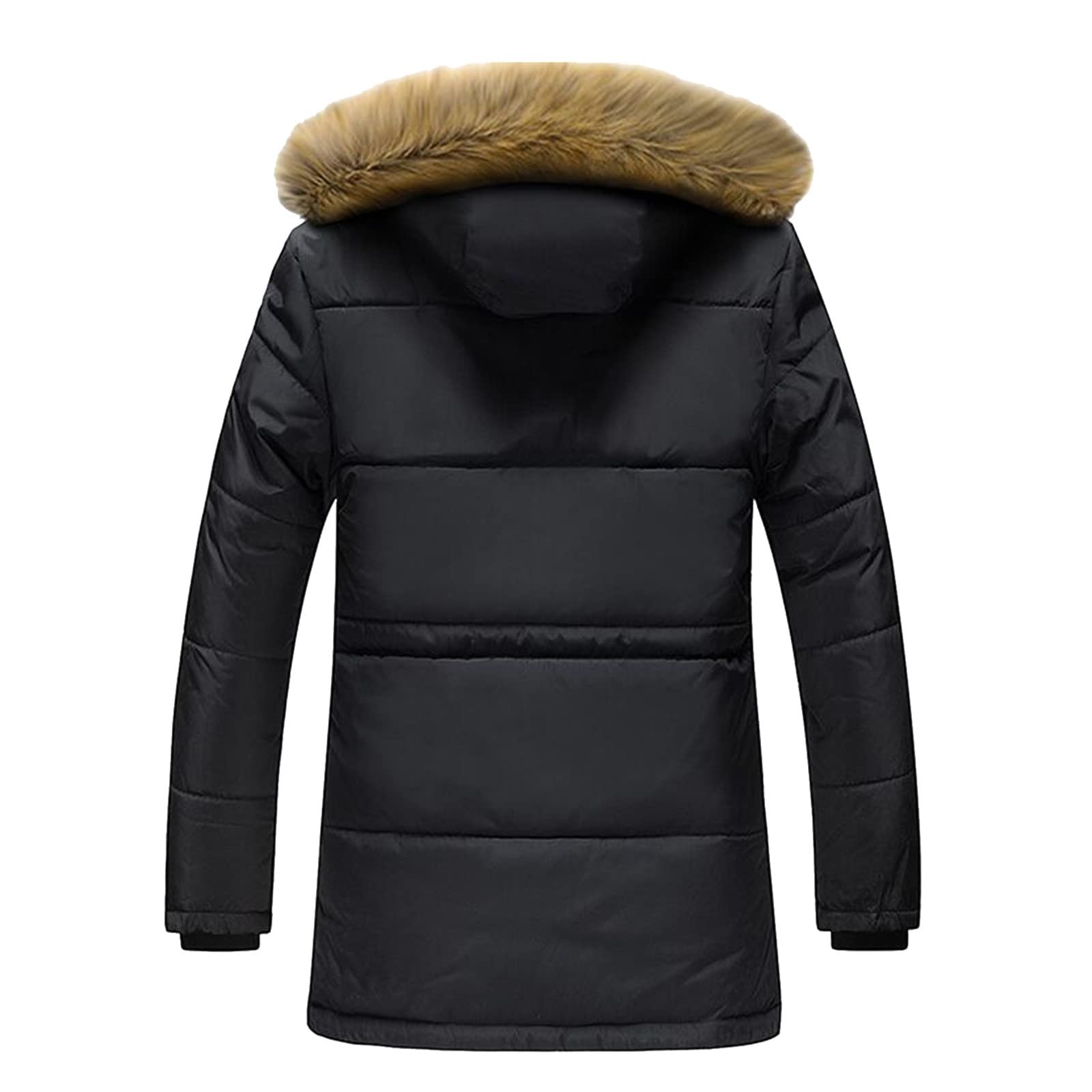 Generisch Cappotto invernale da uomo, impermeabile, in pelle scamosciata, con tasche
