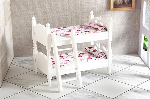 Miniatura 5 de Z MAYABBO Muebles de madera para casa de muñecas con escalera para accesorios de casa de muñecas en miniatura, escala 1/12