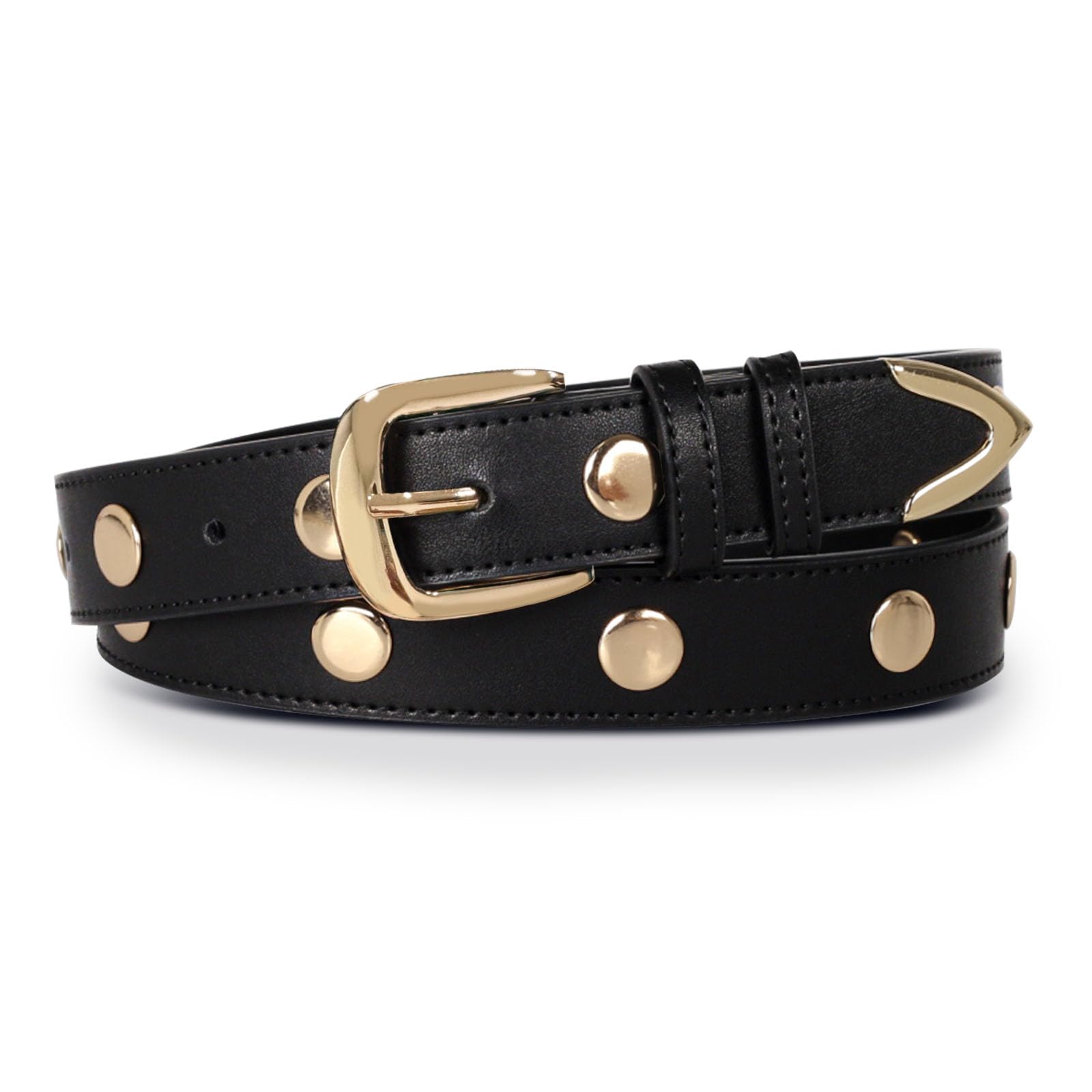 Women's Leather Belt with Buckle - Ideal for Dresses, Jeans, and Coats