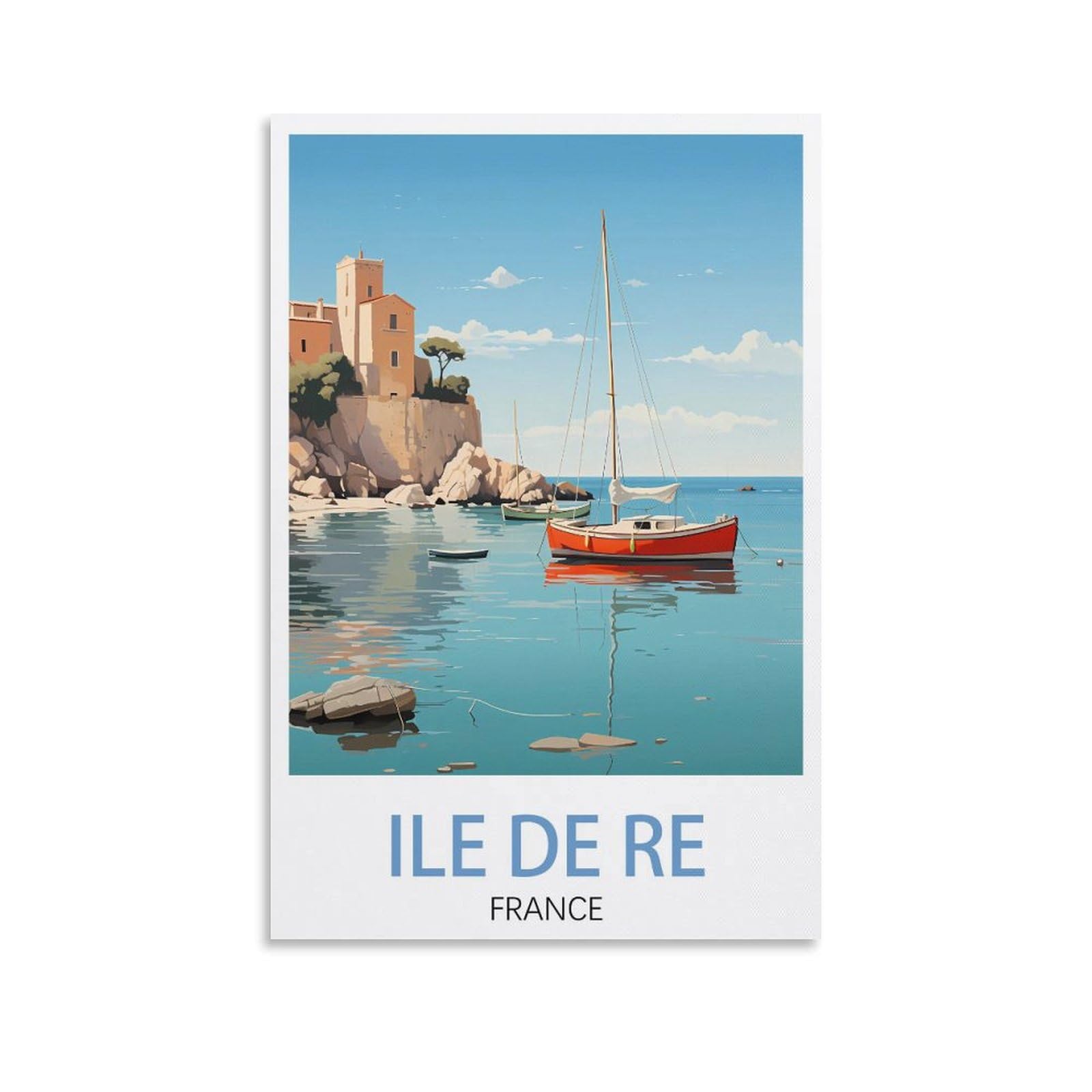 EZMLFA 5D Diamond Art Kits for Beginner,ILE De Re France Landscape Kits for Adults and Kids, Full Drill Round Rhinestone Paint with Diamonds,DIY 5D Diamond Art 50x60cm