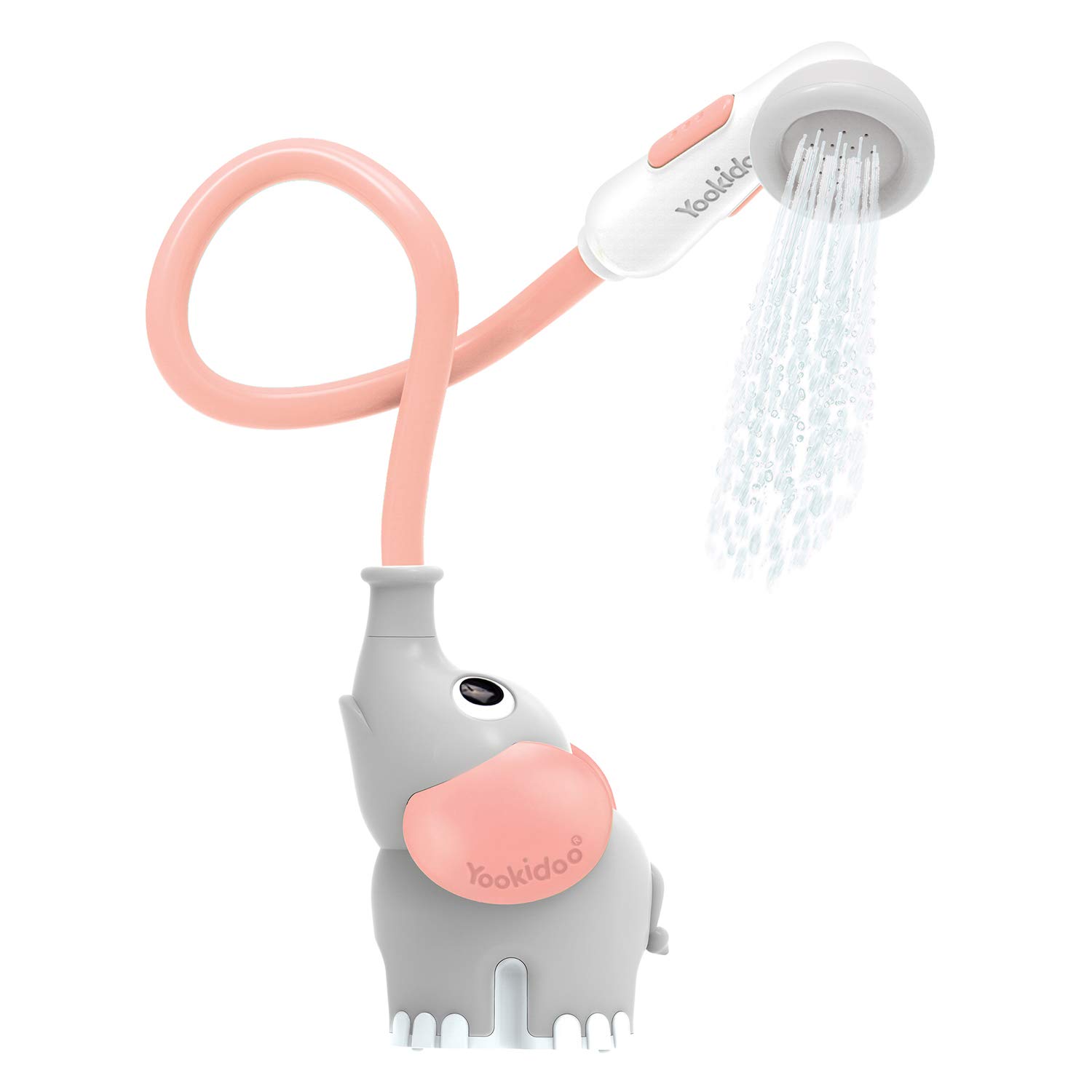 Yookidoo Ducha bañera Elefante Grifo de Juguete con Bomba de Agua para máxima diversión en la bañera (Rosa)