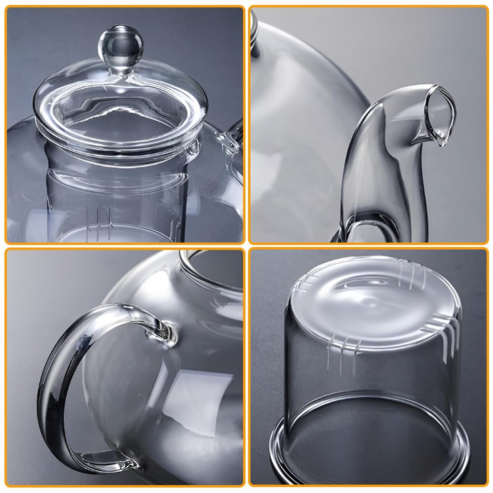 1000ml Teiera Vetro con Infusore, Teiere in Vetro Borosilicato con Filtro per Tisane e tè in Fiore, piccola teiera per foglie sfuse, erbe, frutta, bubble tea | Perfect Tea Maker | Infusore Tè