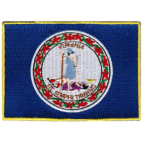 Virginia State Flag Embroidered Patch Iron-On VA Emblem