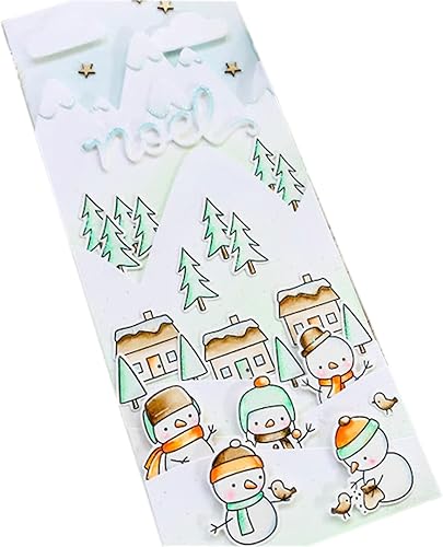 Miniatura 6 de FAWENUCY Troqueles de álbumes de recortes sellos transparentes y troqueles de corte de metal para hacer tarjetas plantilla de papel para