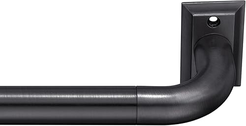 Miniatura 10 de MODE Room Darkening Collection - Juego de cortineros opacos de 1 pulgada de diámetro con barra de cortina ajustable de acero montado en la pared,