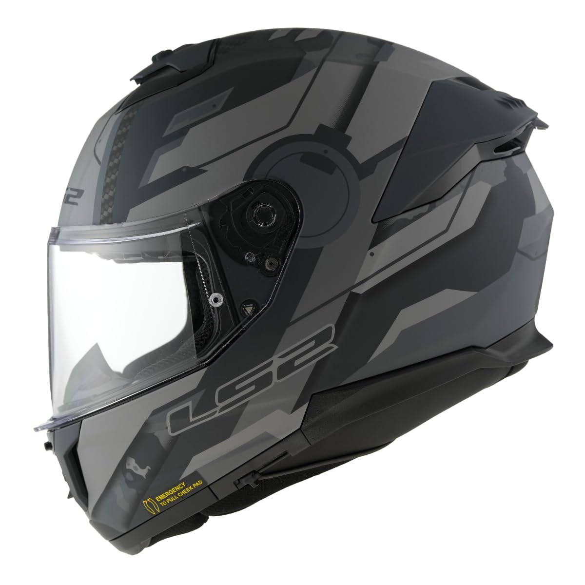 LS2 FF808 Stream II Shadow Kask, matowy szary, XL (61/62)