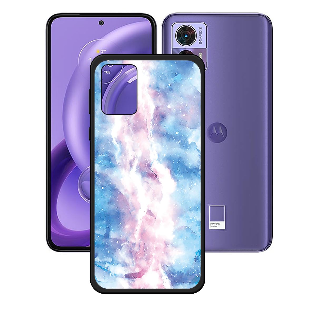 Custodia Antiscivolo Colorata DESSEN Trasparente Cover Per Motorola Moto E20 / E30 / E40, Custodia Antiurto Bumper Con Protezione Per Lo Schermo, Guscio Protettivo Per Tutto Il Corpo A 360 Gradi. Blu