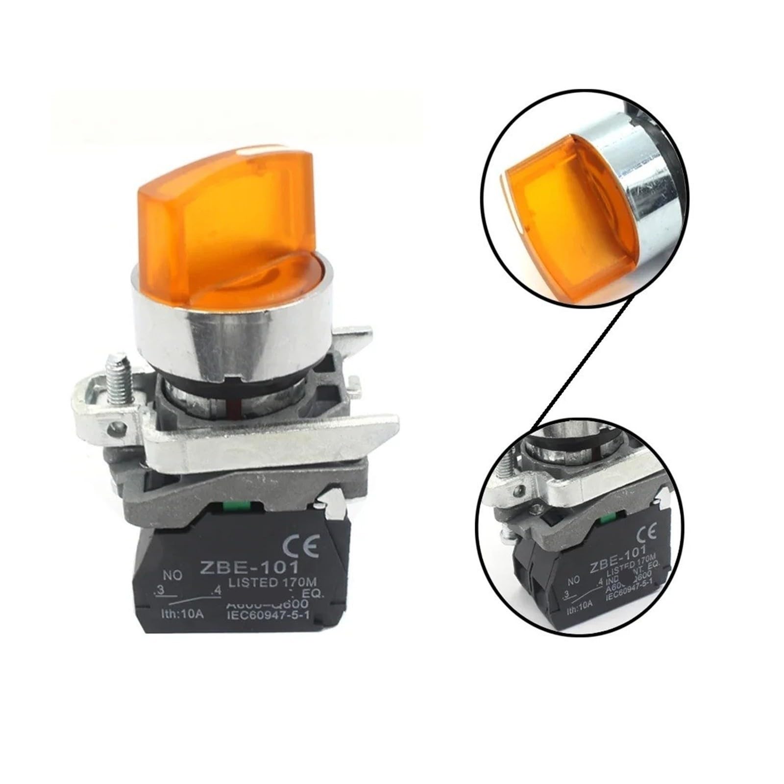 Interrupteur XB4-BK25M1 220V, 2 positions, bouton-poussoir Led