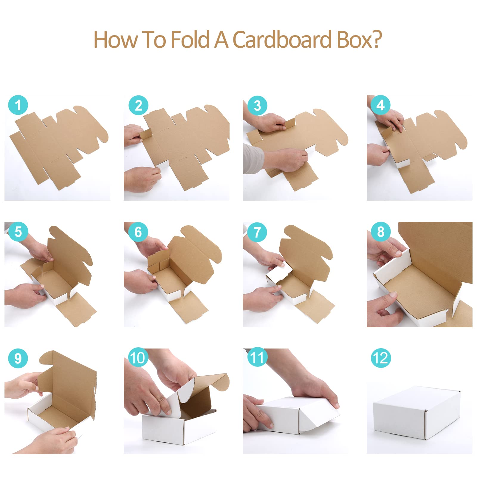 Lot De 20 Boîtes En Carton 20x13x3 Cm Avec Autocollants - Carton Ondulé Pour Envoi, Cadeaux, Rangement