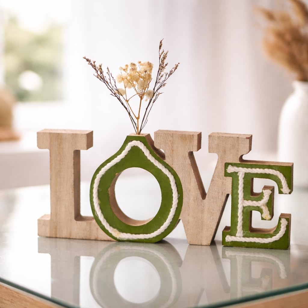 CraftVatika Home Decoration Items for Living Room, Wooden Decorative Showpiece for Home Decor, Tabletop LOVE Word Sign Showpiece, Housewarming Wedding Anniversary Birthday Gift for Men Women-image-11