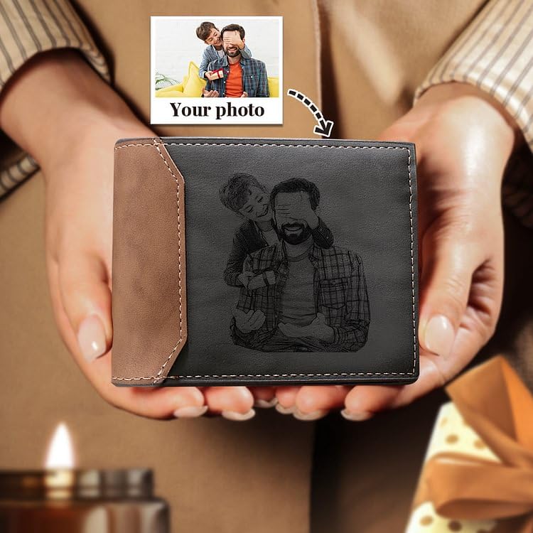 Personalized-Photo-Mens-Wallets-Leather-Custom-Initial-Name-Bi-fold-Wallet-for-Men-Father-Mens-wallets-Wallet-for-Dad-Boyfriend-Grandpa-Birthday-Gift-Gray-Photo-Monogram