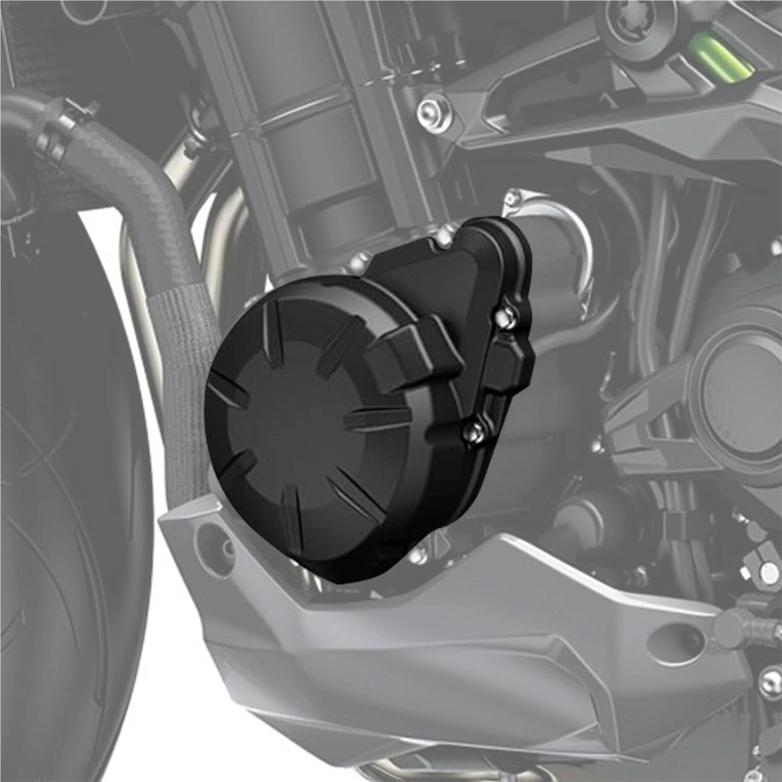 Lewa osłona silnika i generatora stojana + uszczelka pasująca do motocykla Kawasaki Z900 z okazji 50. rocznicy modelu Z900 ABS z 2022 roku (2017-2024) Uszczelki do silników motocyklowych(Type A)