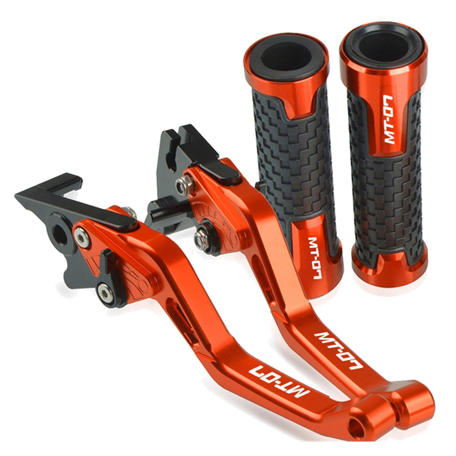 Lingsheny Orange Motorcycle Brake Clutch Levers Handlebar Grip Handle Bar For Yamaha Mt07 Tracer Gt 2019 2020(Orange)