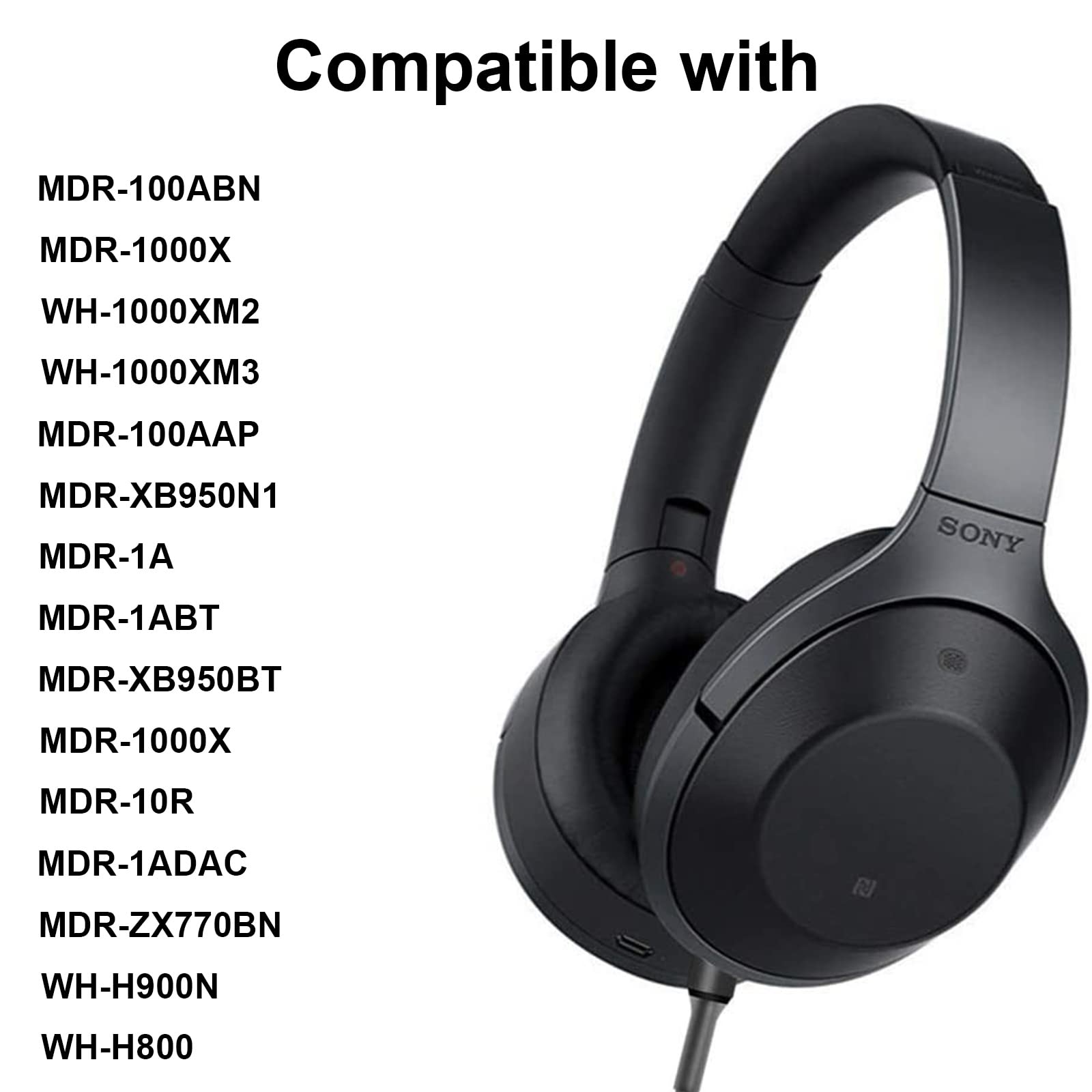 WH-1000XM4 Hoofdtelefoonkabel Met Microfoon, 1,5 M Vervangende Mdr Xb950bt Mdr Zx770bn
