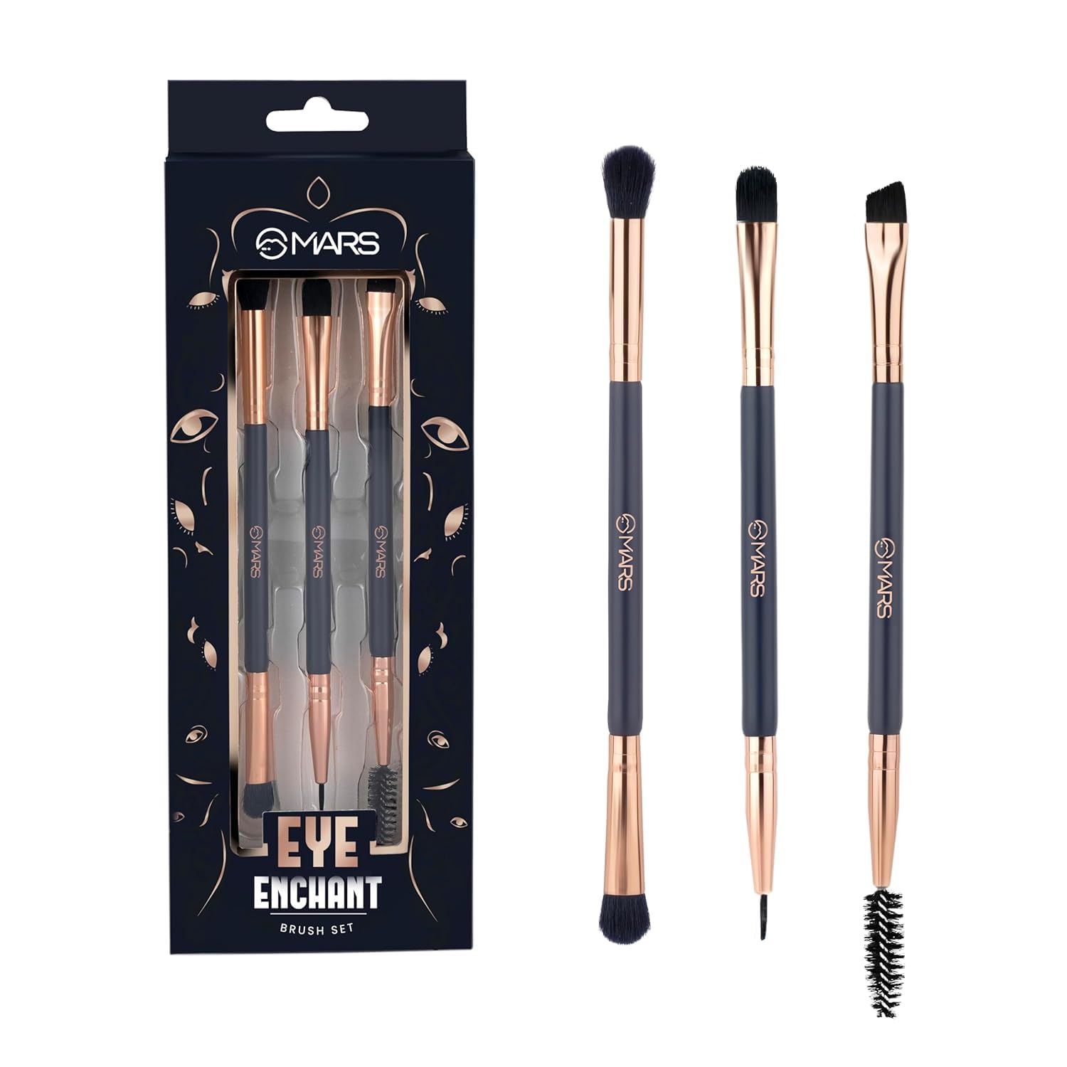 Enchanted Eye Brush Set of 3 | Multipurpose Eye Makeup, Eyebrow & Liner Brushes | Soft Bristles | Compact & Travel FriendlySH-7711-MR-image-5