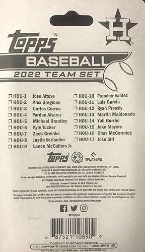 Miniatura 2 de Houston Astros 2022 Topps Factory Sealed Limited Edition Team Set with 17 EXCLUSIVE Astros Cards from their World Series Champion Season