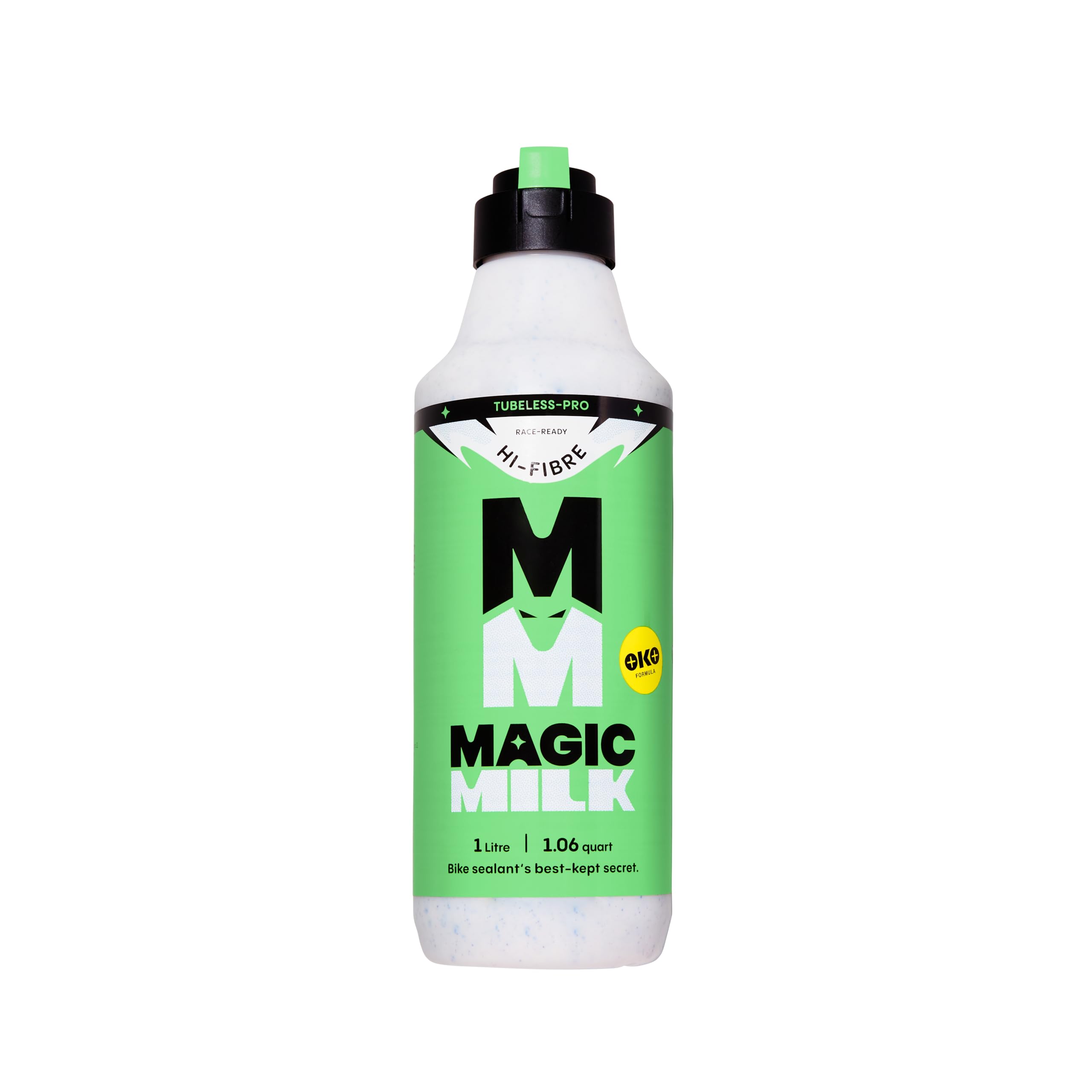 Magic Milk Hi-Fibre Tubeless Bike Tyre Sealant – Seals Punctures up to 8 mm – Long-Lasting 6 Months – Innovative Presta & Schrader Valve Cap – MTB, Gravel, Enduro & Road