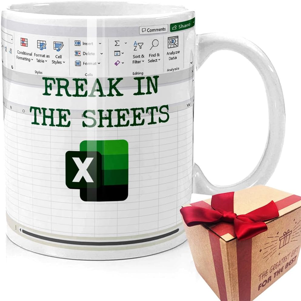 Freak In The Sheets Excel Mug, Funny Spreadsheet Excel Mug