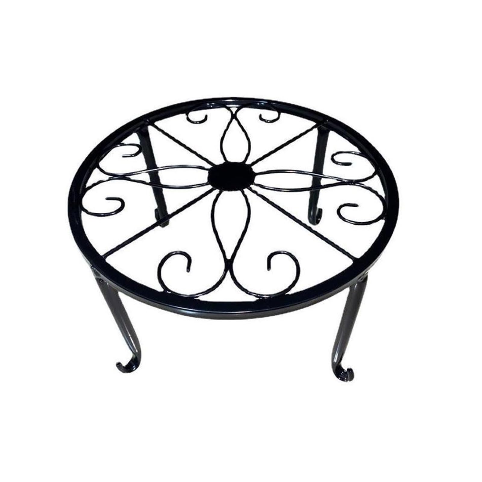 GHHZML Plant Riser 1 Pcs Metal Flower Pot Holder Heavy Duty Cast Iron Plant Stand Tall Vintage Indoor Outdoor(Black)