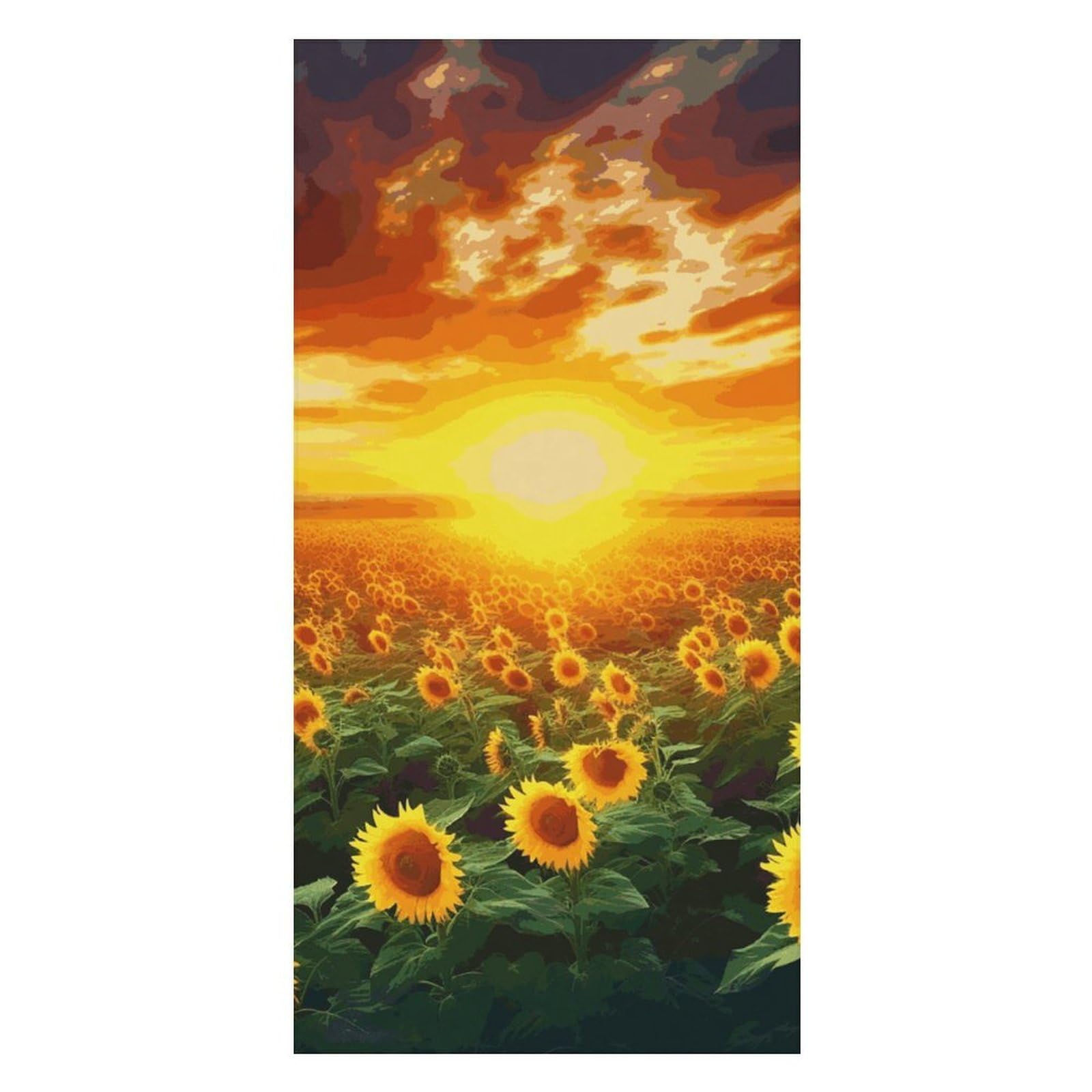 Dreamlike Sunset of A Sunflower Field Beach Towel Extremely Soft Oversized Towels Lightweight Sports Absorbent Bath Towel Suitable 160"x80" for Swimming Camping Beach