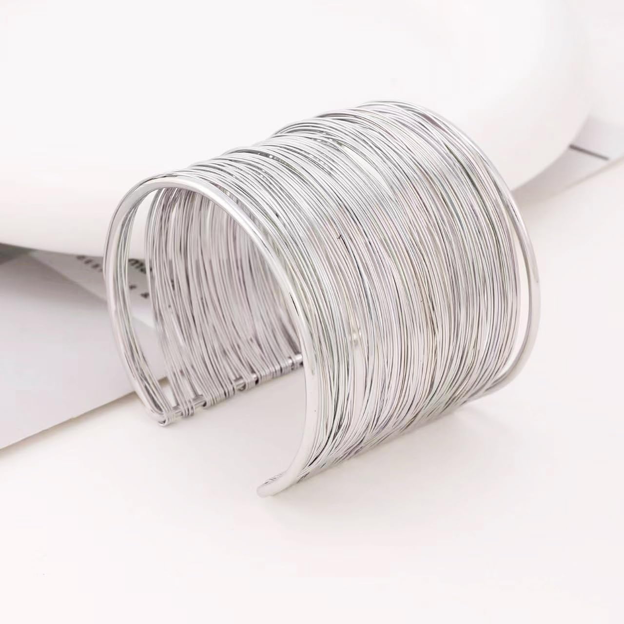 2Pcs Cuff Bangle Bracelet for Women Open Wide Wire Bracelets Gold Wrist Cuff Wrap Bracelet Adjustable - Image 7