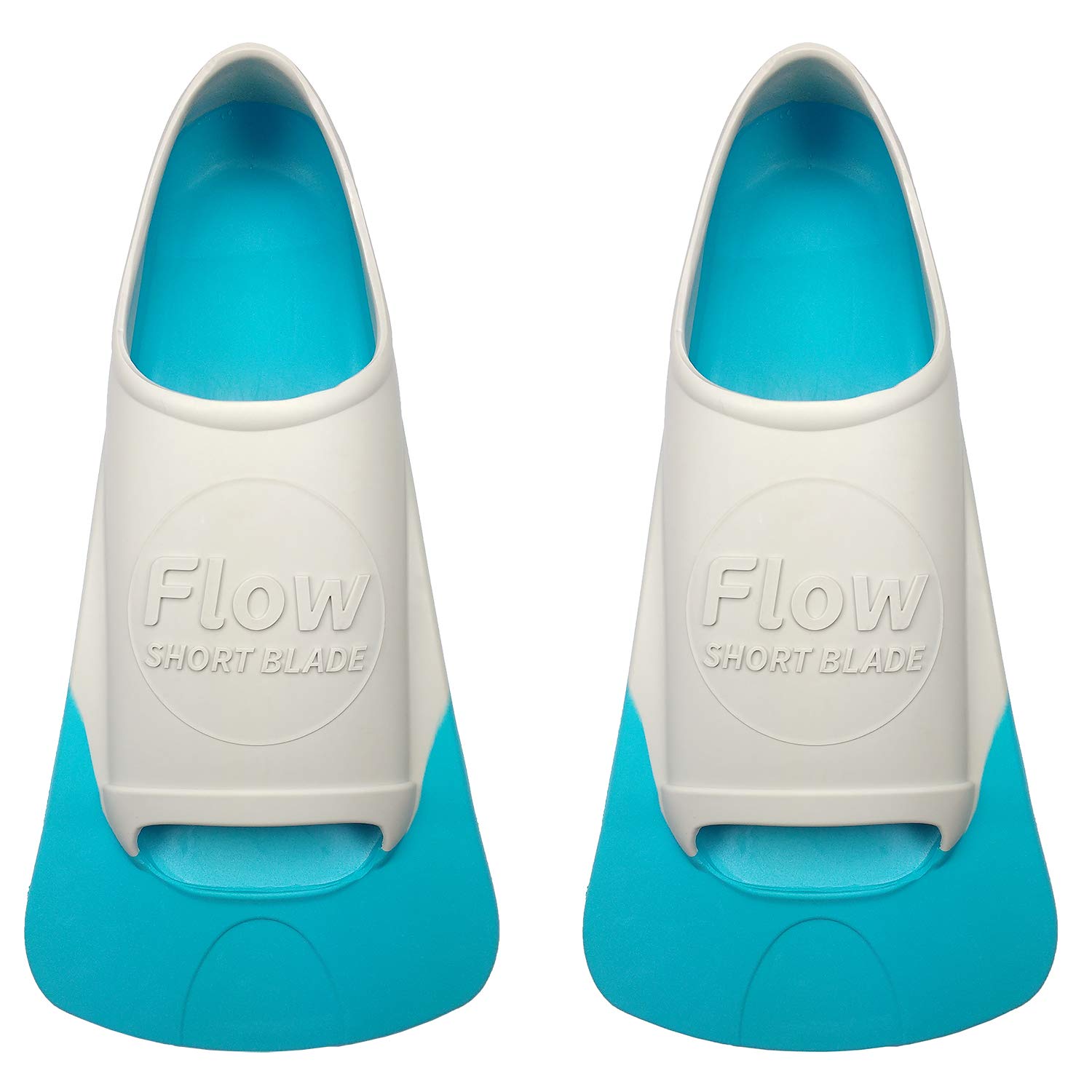 Flow - Aletas de goma de alta calidad para entrenamiento de natación y regazo, tallas juveniles para niños, hombres jóvenes y mujeres (XXXXS 10-12 (aguamarina)