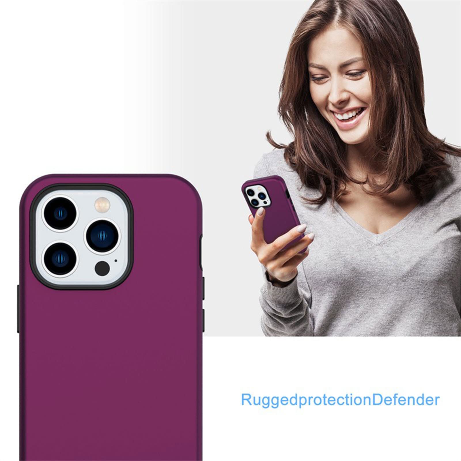 Custodia IPhone 14 Viola Con Protezione Schermo Inclusa: Silicone Rigido Trasparente Antiurto, Cover Completa 360° - 2