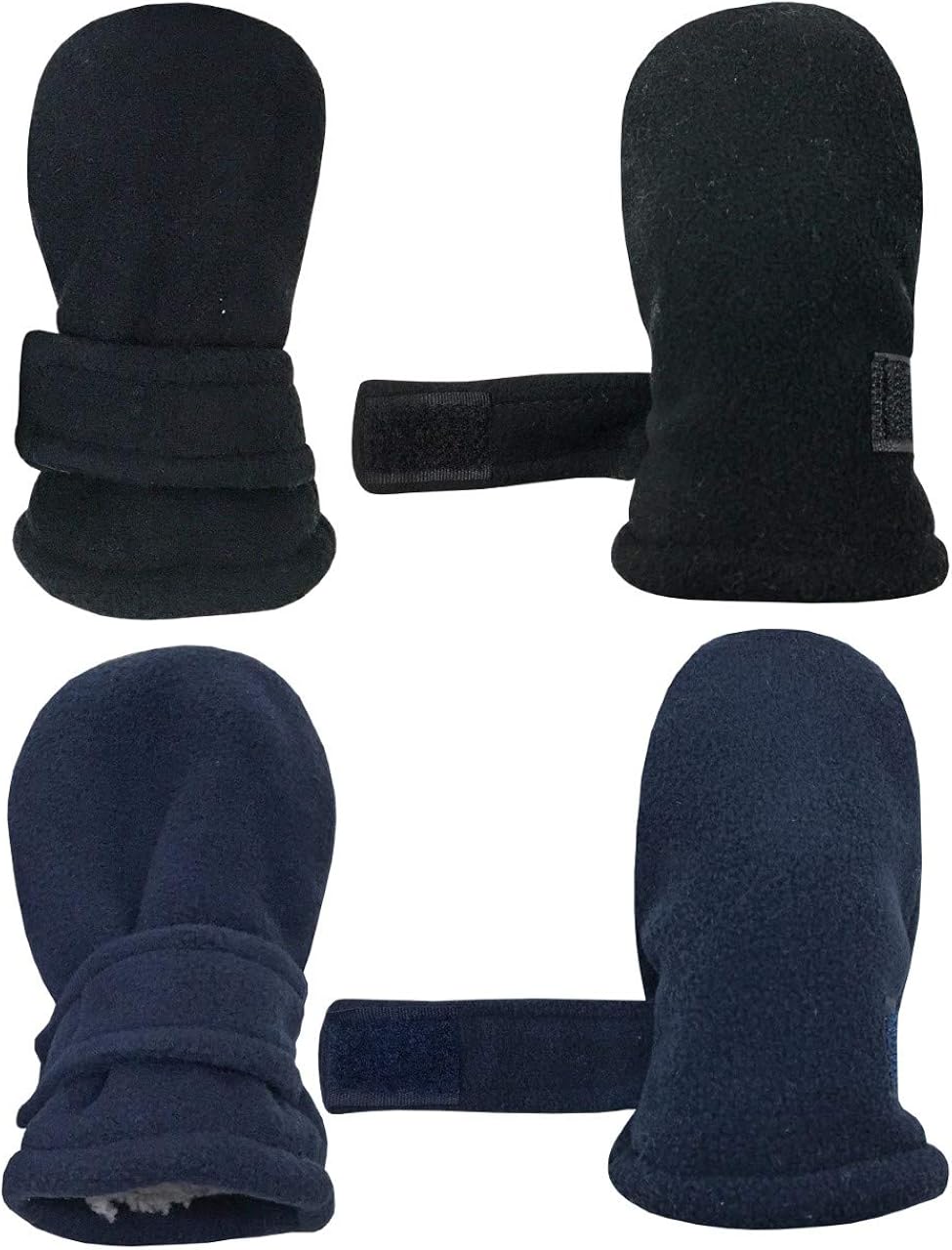 N'Ice Caps Little Kids and Baby Easy-On Sherpa Lined Fleece Mittens - 2 Pair Pack: Clothing, Shoes & Jewelry
