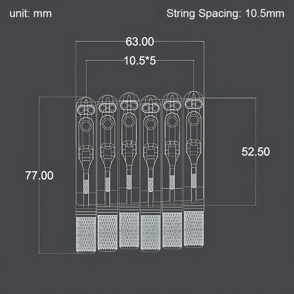 Puentes de Guitarra Sin Cabeza para Guitarra Eléctrica de 6 Cuerdas, Piezas de Guitarra.