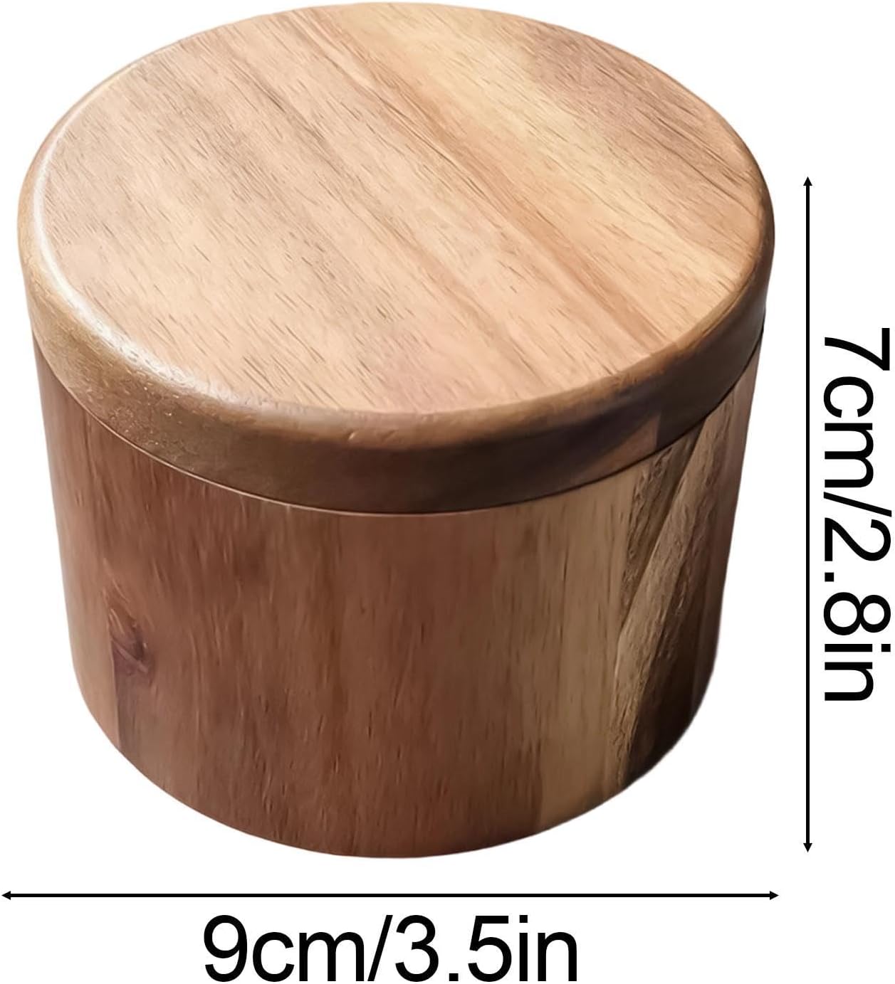 Wooden Seasoning Keeper, Magnetic Seasoning Box, Countertop Condiment Holder, Rustic Kitchen Organizer, for Salt Sugar Pepper Cooking Baking Meal Prep Home Farmhouse Outdoor 9x9x7cm
