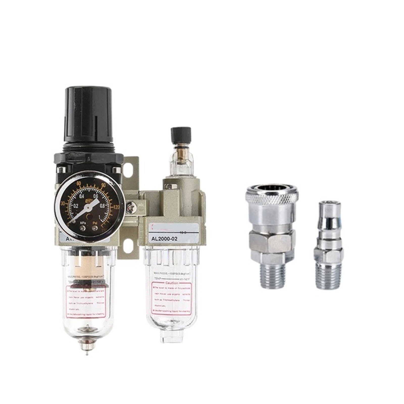 AYNRJKKX Compressor air Filter Pressure Regulator steam Trap Pneumatic Oil-Water Separator Pump Manual Drainage Supply AC2010-02(AC2010-02 with SMPM20)