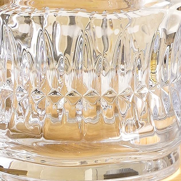 Image of Nestasia Transparent Glass Tea Cups Set of 6 (165ml Each) - Dishwasher Safe & 100% Food Safe Coffee Cups with Handle for Coffee, Tea, Hot & Cold Beverages | Elegant Ribbed Design