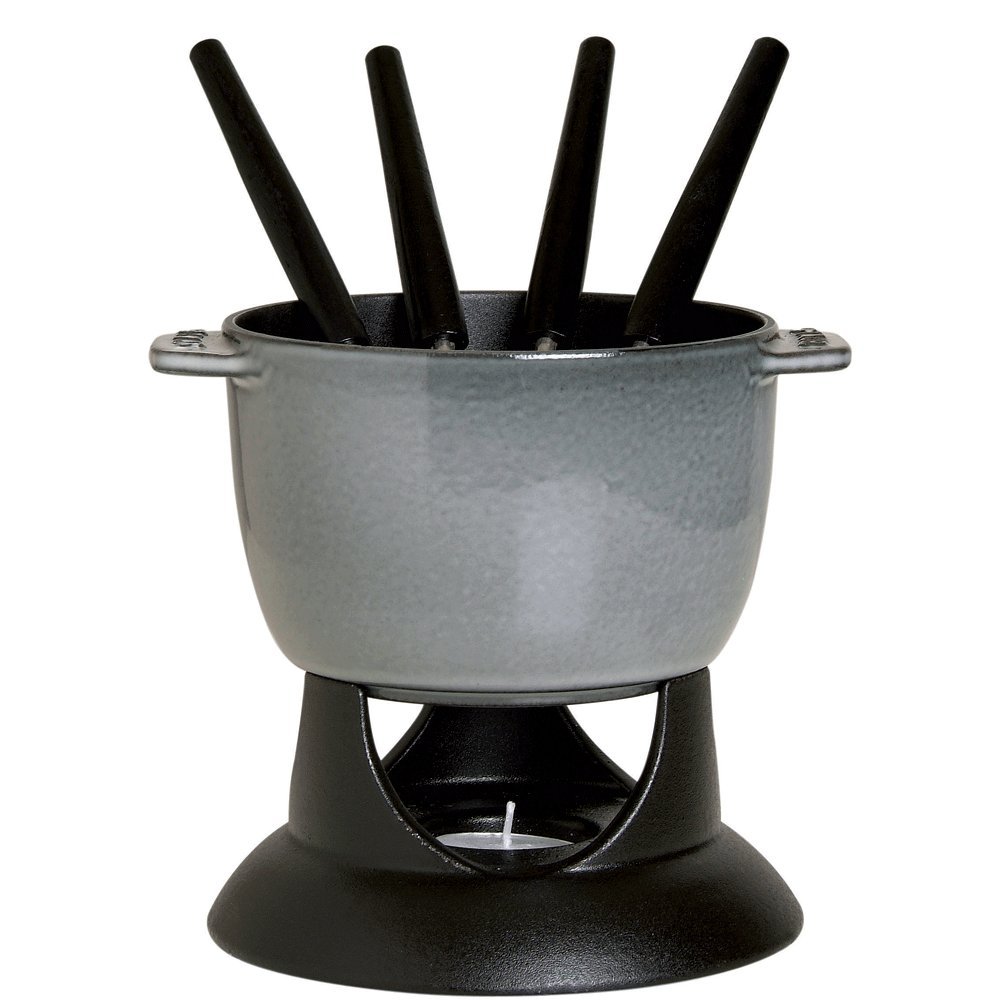 STAUB ミニポエロン　グレー　フォンデュ台つき Amazon.co.jp: staub スモールフォンデュセット グレー 40509-588