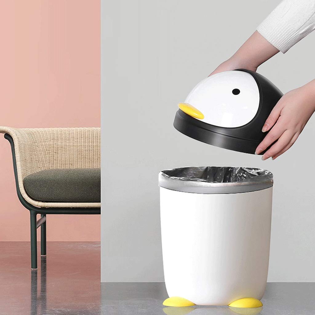 Pinguin Mülleimer Mit Klappdeckel – Niedrig, Süßes Design Für Küche, Bad & Kinderzimmer