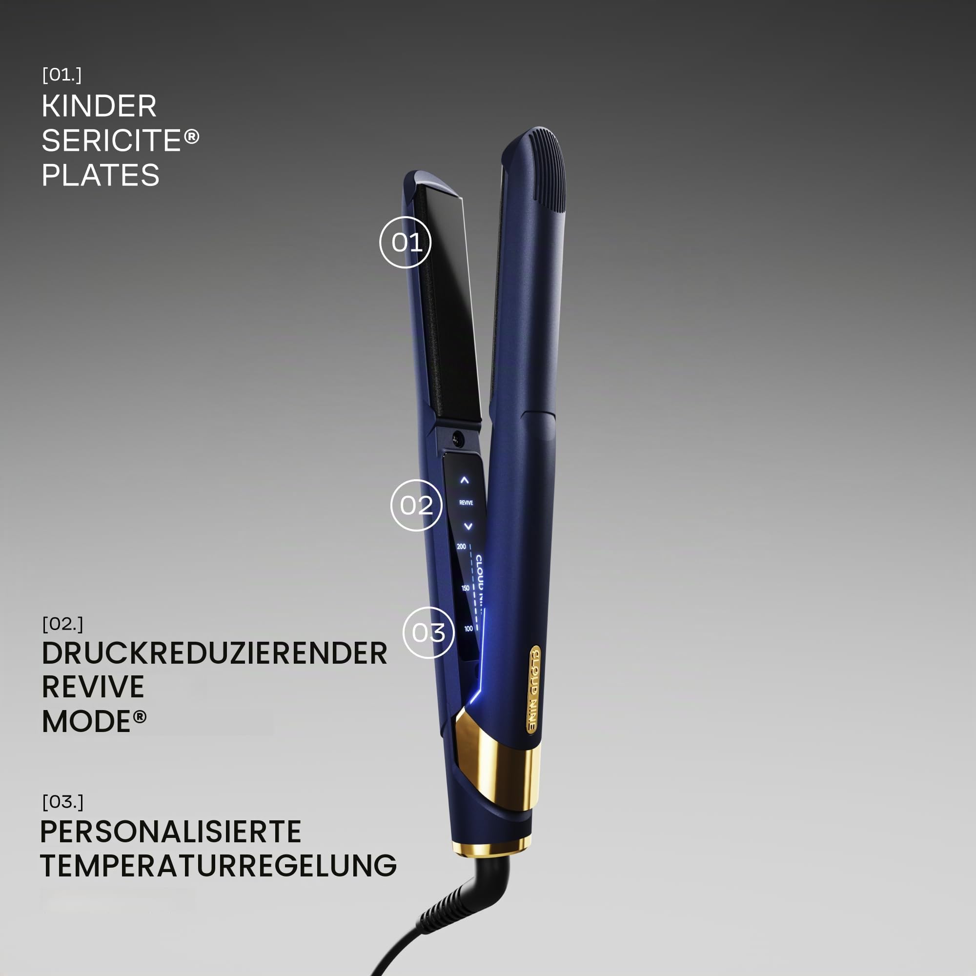 Cloud Nine Original Iron Glätteisen, Haarglätter mit Revive-Modus, Blau