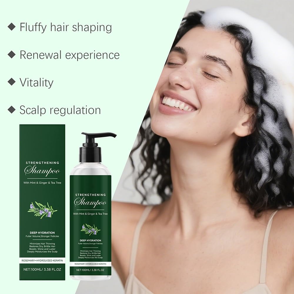 Shampoo idratante rinfrescante rinforzante, detergente delicato for capelli soffici, elastici, lisci e lucenti(2PCS)