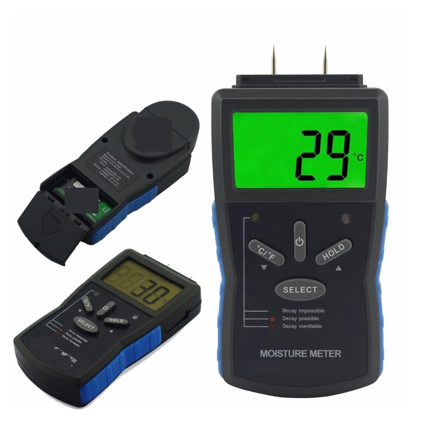 Miernik wilgotności, Miernik wilgotności drewna miernik LCD cyfrowy Tester detektor wilgoci w drewnie analizator 883C