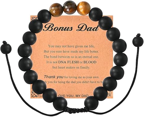 Kilener Beaded Bracelets for Men Bonus Dad Gifts from Daughter Son Father Day Gifts for Grandpa Papa Gifts Bracelet from Grandchildren Uncle Gifts from Niece Nephew