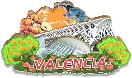 Imán para nevera con imán de España Valencia en 3D, para viajes, coleccionables, recuerdos, decoración hecha a mano2