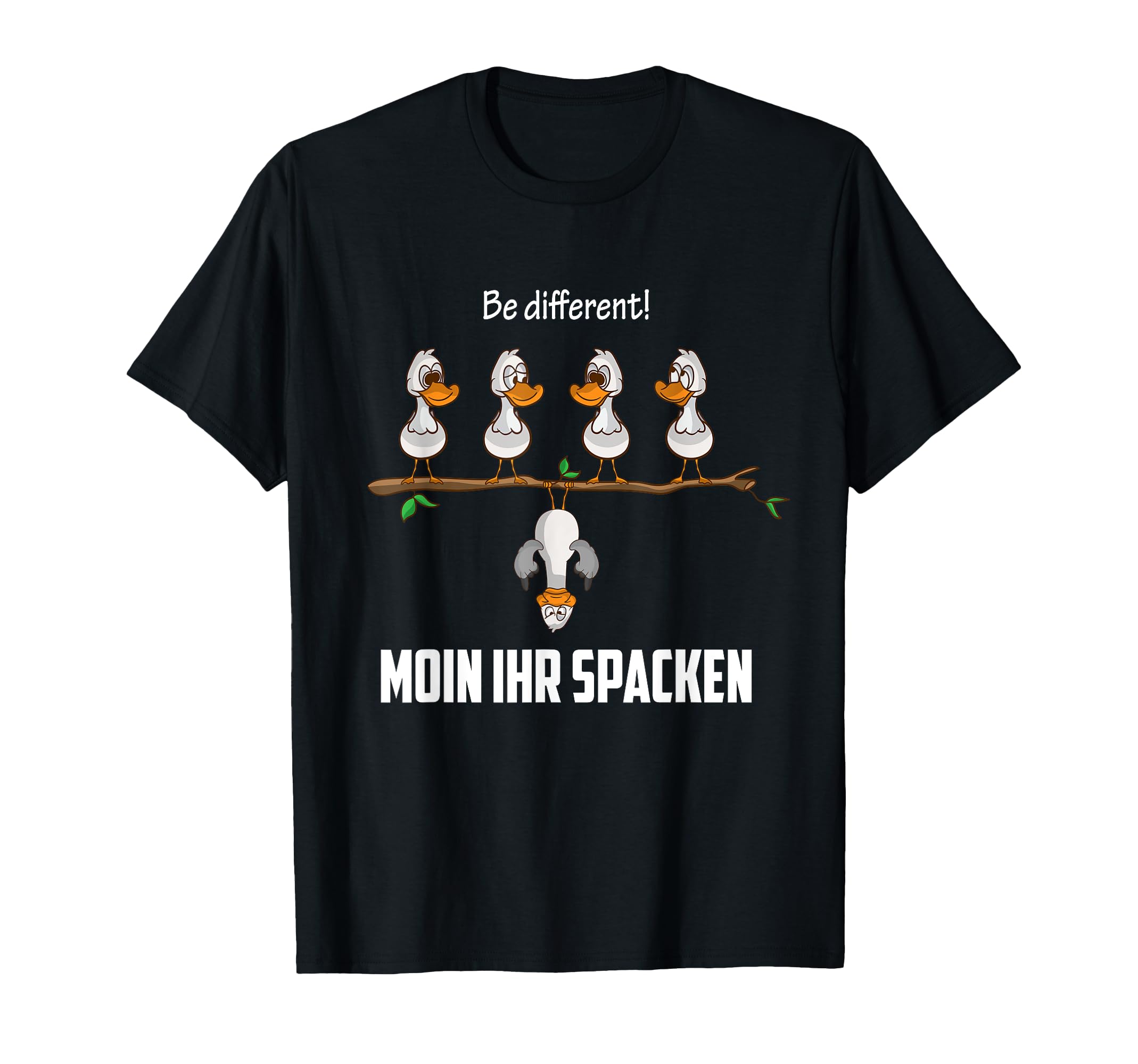Norddeutsche Morgenmuffel Möwe T-Shirt - Lustiger Nordsee Spruch Mit Kaffee Motiv