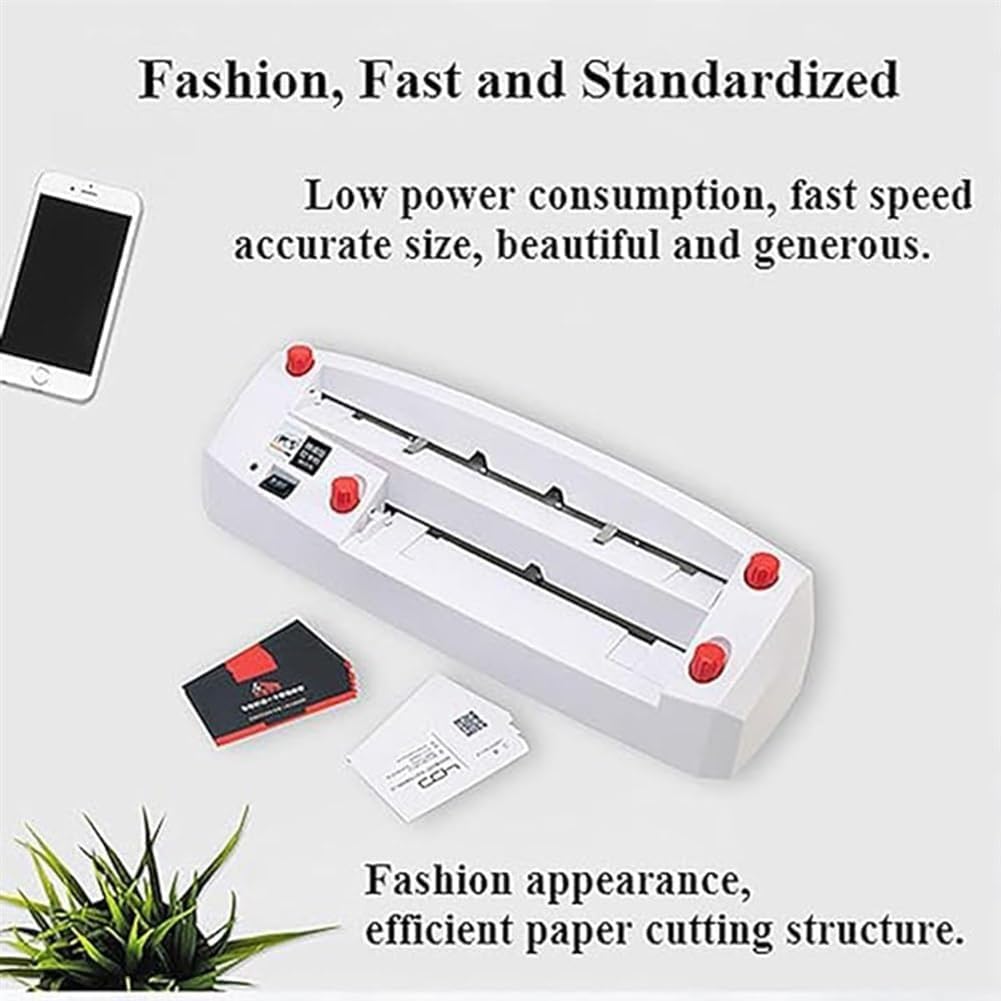 Tagliatrice Elettrica per Biglietti da Visita, Taglierina Automatica per Carte, 50 Giri/min, Strumento per Scrapbooking 54 * 90 Mm, Taglierina per Biglietti da Visita da 300 G con 9 Lame E Protezione