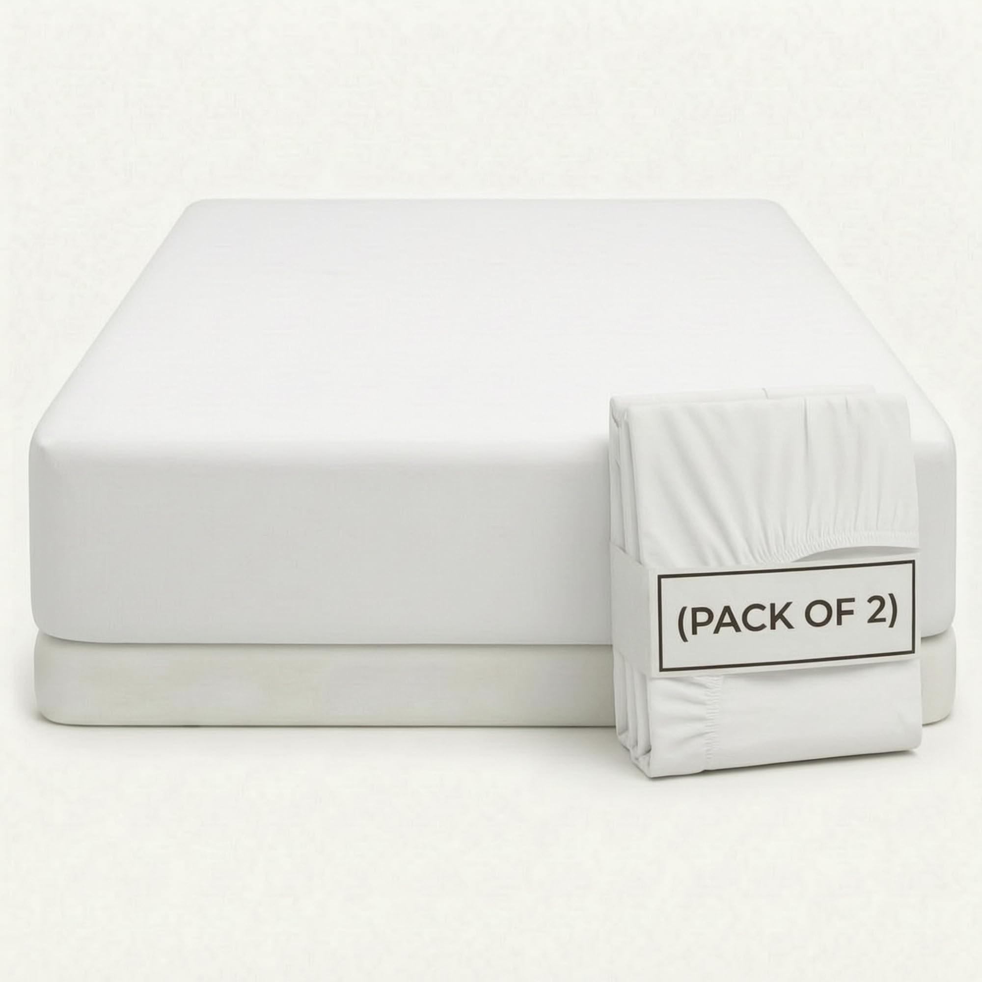 Q&H - 2x Small Double Bedding Fitted Sheet White - Brushed Microfibre 30cm Deep Pocket Elasticated Fit - Easy Care Soft & Breathable - Washable Fade & Shrink Resistant Mattress Sheet