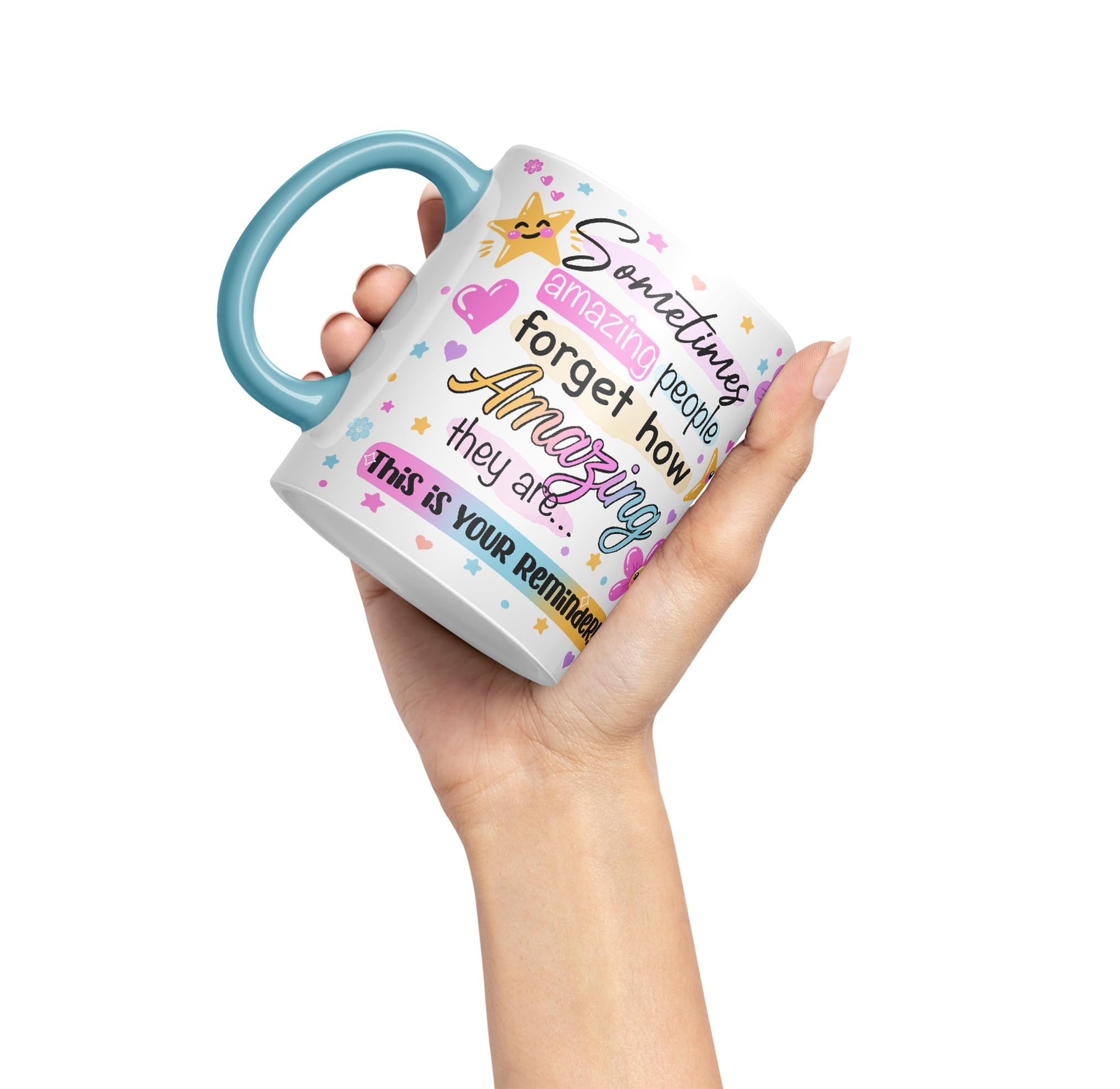 Vixar Sometimes Amazing People Forgot... Coloured Ceramic Mug Cup Gift 330ml 11oz Work Office Tea Coffee Gift (Turquoise) - Image 3