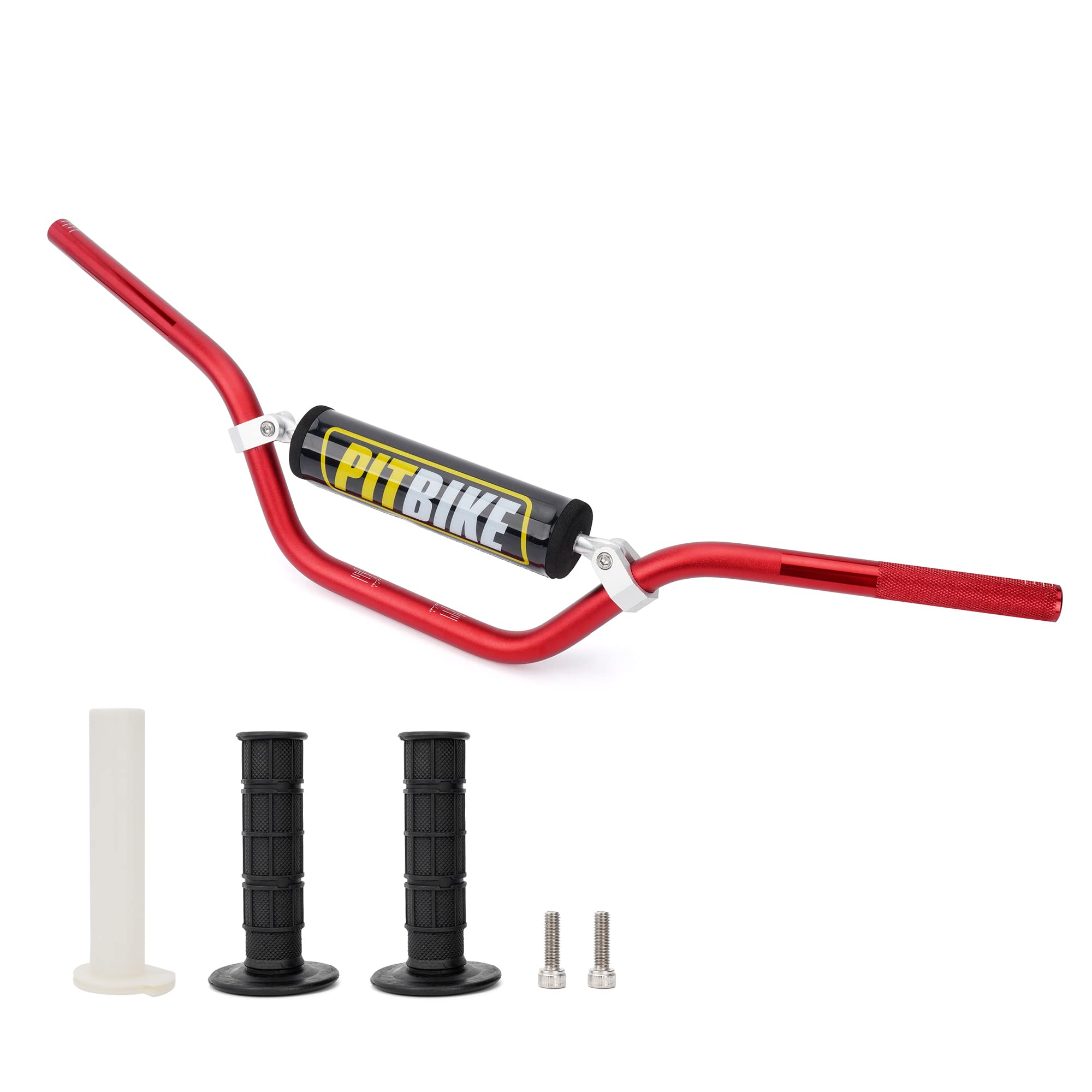 Photo 1 of Handlebar Motorcycle 7/8" 22MM Red Handle Bar + Foam Pad + Black Grips Compatible with CRF YZF KXF KLX RMZ DRZ Pit Dirt Bike Motocross