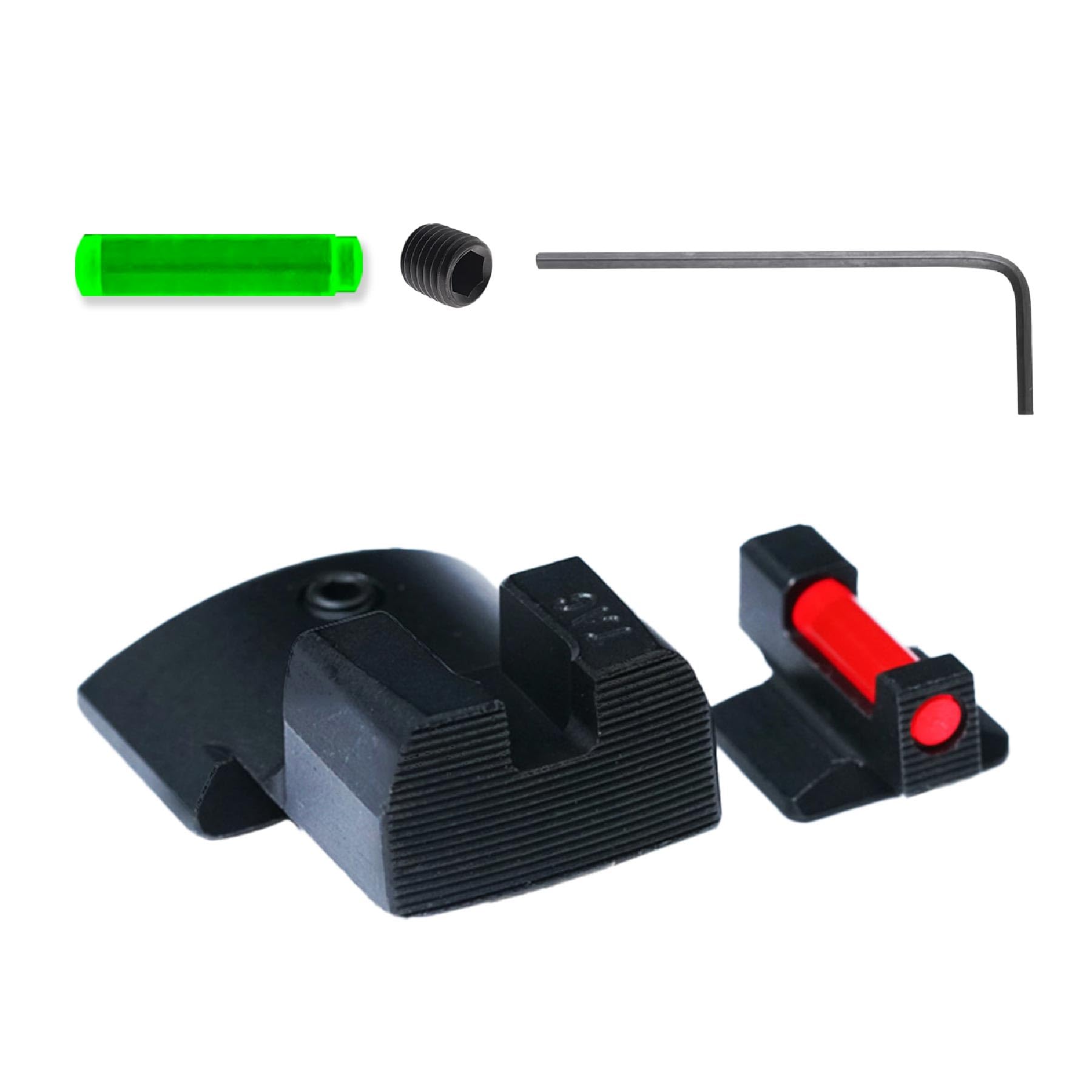 TAG PRECISION TAC Gun Sight Compatible with Novak 1911 Government 9mm/.40 S&W (.270/.450) | Tactical CNC-Machined Steel Nitride Coated Front & Rear Fiber Handgun Sights, Hybrid (TSH)