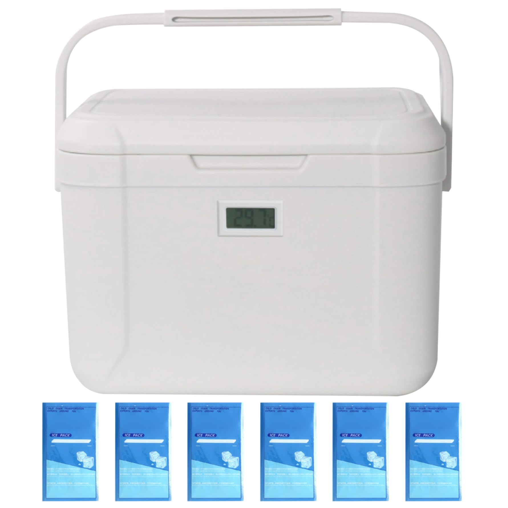 Borsa frigo rigida da 5, 3 Qt, piccola scatola termica, ghiacciaia portatile con maniglia e display della temperatura, a prova di perdite, per mantenere la spiaggia raffreddata per 48-72 ore, per