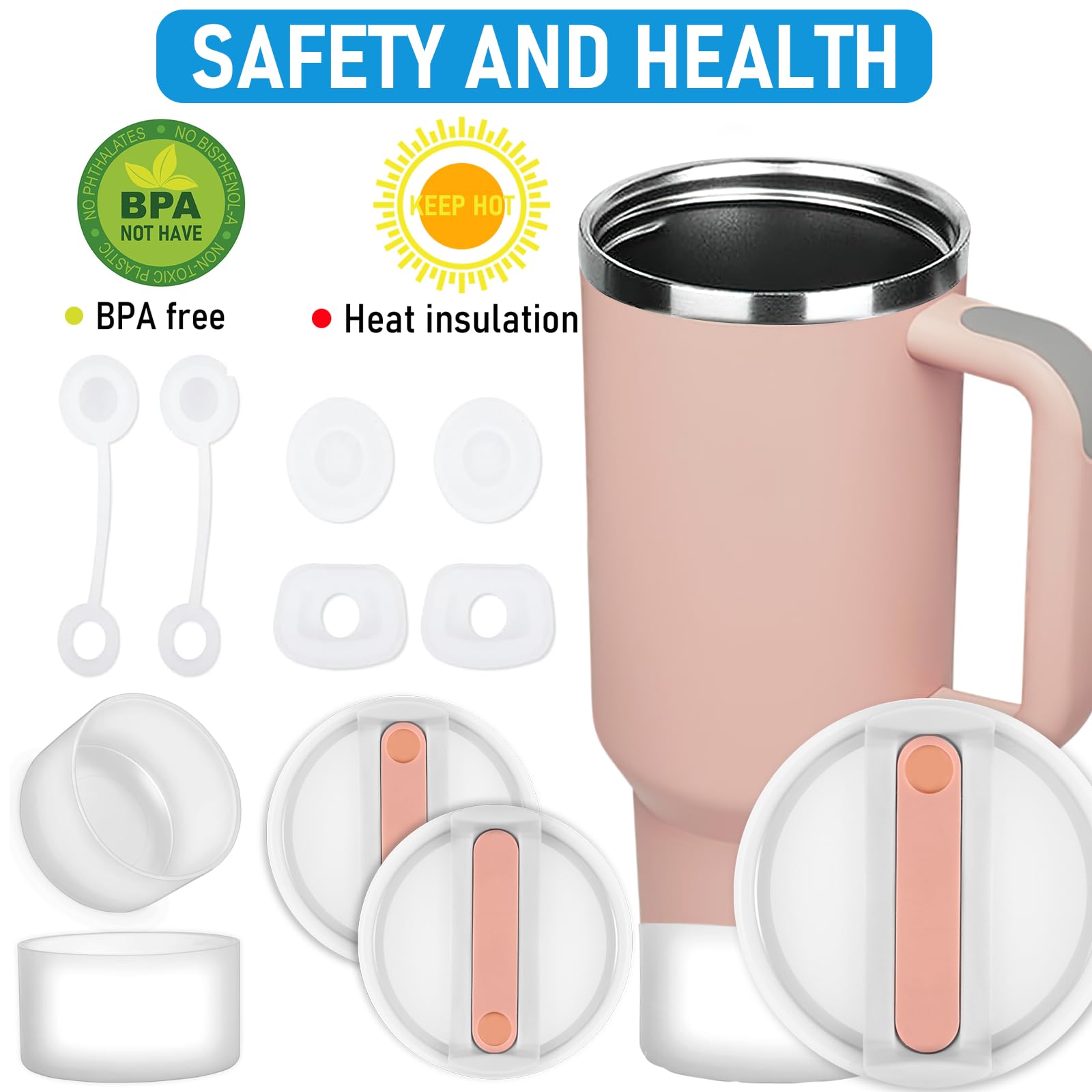 Lot De 2 Couvercles De Rechange Pour Gobelet Stanley Quencher