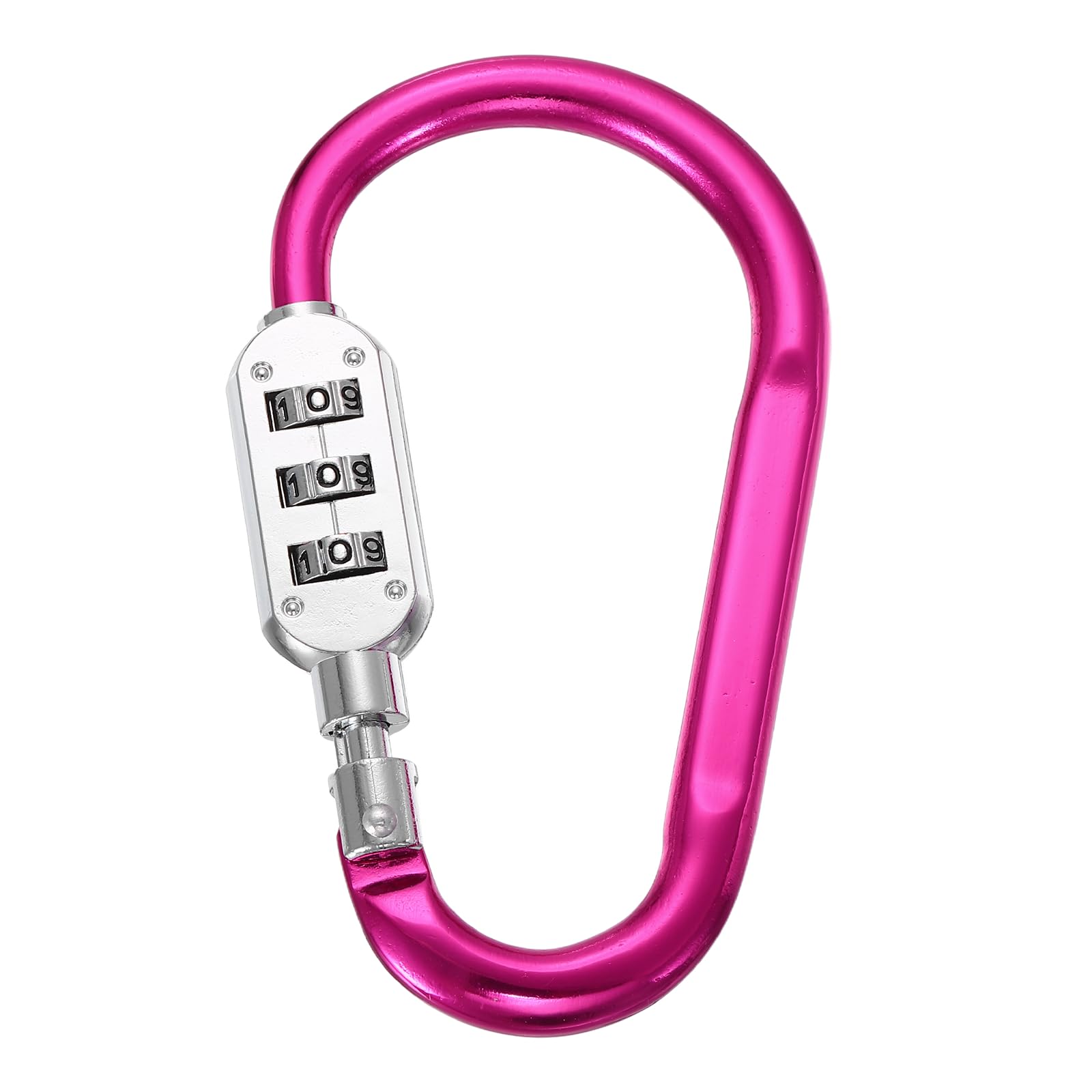PATIKIL 4.3 Inch Combination Locks, 3 Digit Locking Combination Clip Combo D-Ring Lock for Suitcase Luggage Travel Baggage Backpack Cable Loop Helmet Chain Link, Rose Red