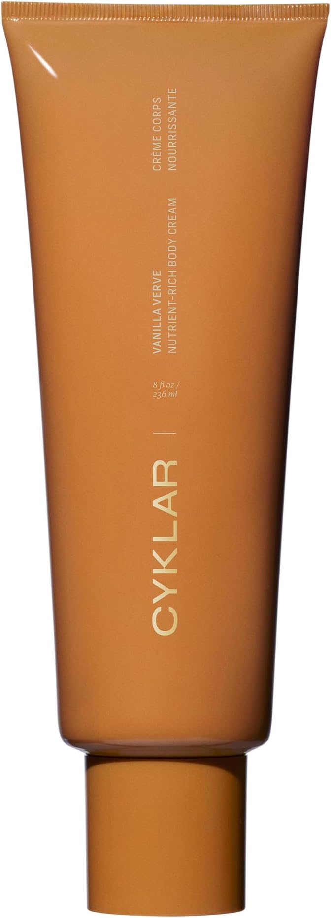 CYKLAR Nutrient Rich Body Cream – Vanilla Verve – Non-Greasy Lotion for 48-Hr Moisture – Squalane, Niacinamide & Banana Flower for Hydration & Skin Barrier Support – Dry Skin Moisturizer 8oz
