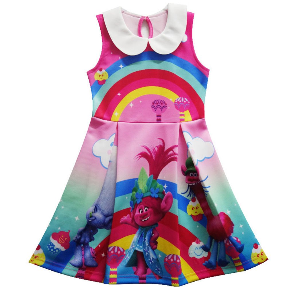 Trolls Little Girls Printed Princess Dress Cartoon Party Dress | Desertcart  Fiji